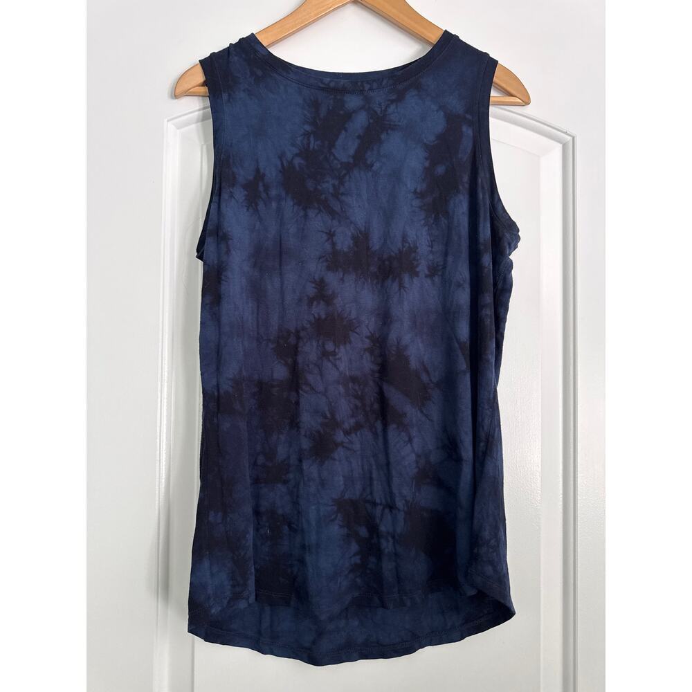 Tahari Black & Blue Tie Dye Tank Top Size Medium